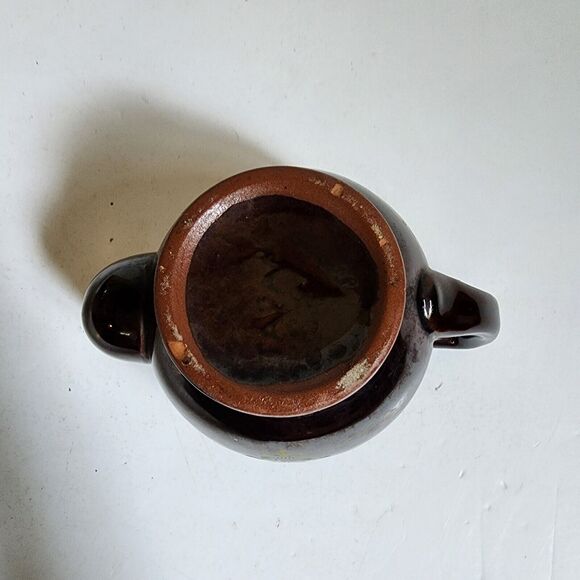 Moriage Redware Brown Betty Teapot w/Lid Hand Painted Gold Trim Japan Vintage - Picture 9 of 9